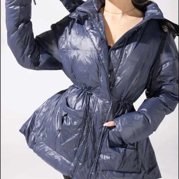 POPFLEX Pearl Peplum Puffer Jacket. New with Tags. Originally $220.00 - Picture 9 of 14